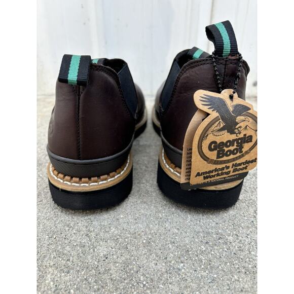 Georgia Giant Mens Sz 11.5 W (Wide Width) Brown Leather Chelsea Work Ankle Boots main image 7